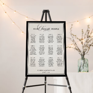 Old Money Modern Formal Black Luxury Chic Wedding Foam Board
