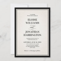 Old Money Modern Formal Black Photo Wedding