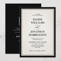 Old Money Modern Formal Black QR Code Chic Wedding