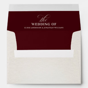Old Money Modern Formal Burgundy Luxury Wedding Envelope