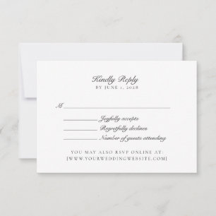Old Money, Neutral/Transparent bg,  Wedding Rsvp  Card