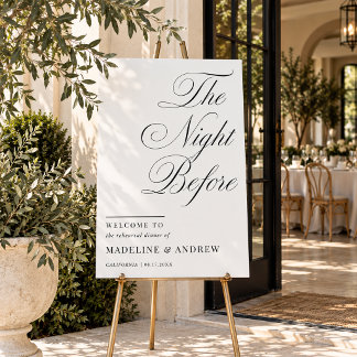 Old Money Night Before Rehearsal Dinner Welcome Foam Board