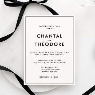 Old Money Quiet Luxury Black and White Invitation