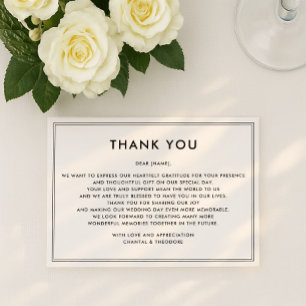 Old Money Quiet Luxury wedding thank you card