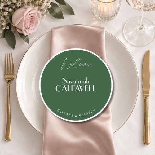 Old Money Quiet Round Wedding Guest Place Menu