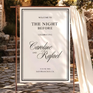 Old Money Rehearsal Dinner Welcome Sign, Elegan Foam Board