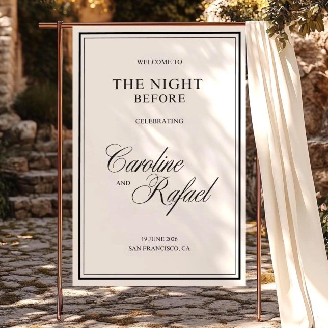 Old Money Rehearsal Dinner Welcome Sign, Elegan Foam Board (Creator Uploaded)