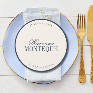 Old Money Round Wedding Guest Place Menu Card