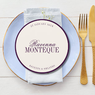 Old Money Round Wedding Guest Place Menu Card
