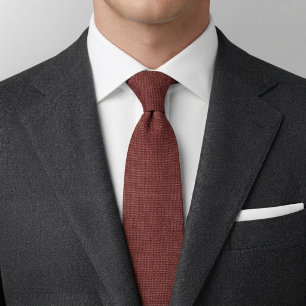 Old Money Rust Orange Birdseye Tweed Fabric Neck Tie