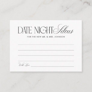 Old Money Script Date Night Ideas Bridal Shower Enclosure Card