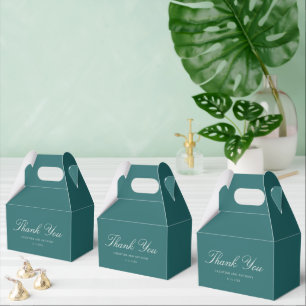Old Money Teal Classic Wedding Favor Boxes