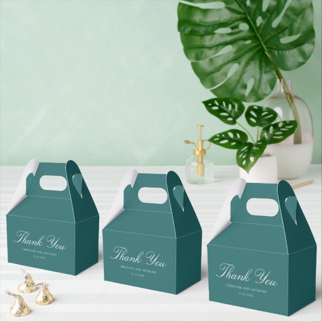 Old Money Teal Classic Wedding Favor Boxes (Multiple)