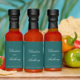 Old Money Teal Classic Wedding Hot Sauces