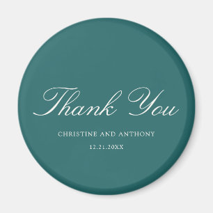 Old Money Teal Classic Wedding Magnet