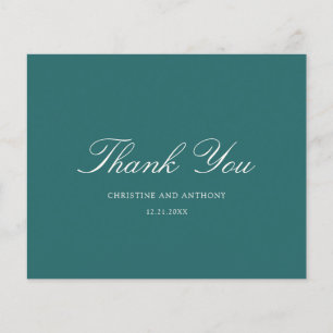 Old Money Teal Classic Wedding Thank You Card Flyer