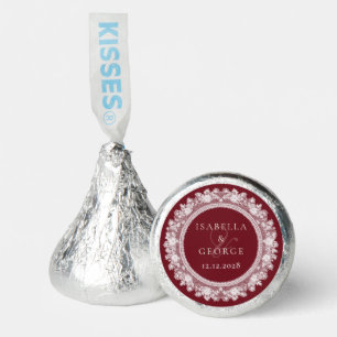 Old Money Wedding Burgundy Lace Thank you Hershey®'s Kisses®