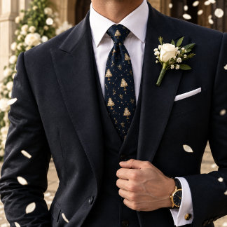 Old Money Wedding Cake Confetti Toss Navy Neck Tie