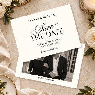 Old Money Wedding Photo Script Save the Date