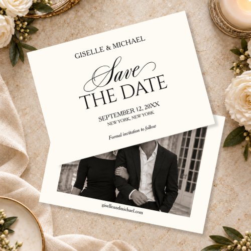 Old Money Wedding Photo Script Save the Date