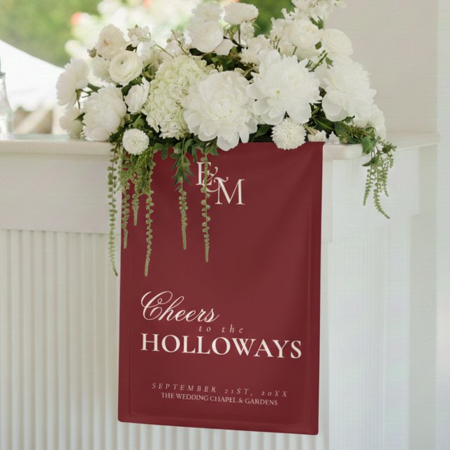 Old Money Wedding Reception Decor Banner (Old Money Wedding Couple Cocktail Hour Bar Banner)