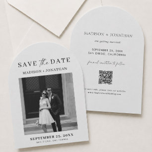 Old Money Wedding Save the Date Photo Arch Invitation