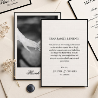 Old Money Wedding Thank You Card