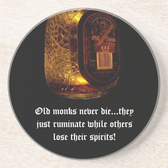 Old Monks Sandstone Coaster (Front)