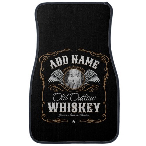 Old Moonshine Whiskey Label ADD PHOTO Family Name Car Floor Mat