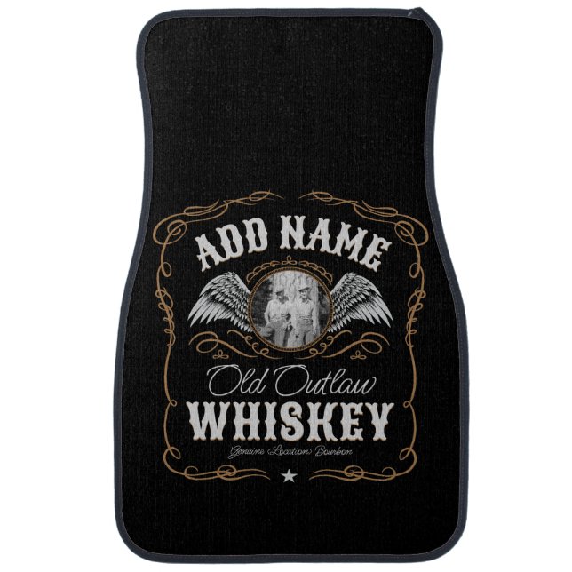  Old Moonshine Whiskey Label ADD PHOTO Family Name Car Floor Mat (Front)