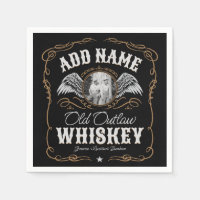Old Moonshine Whiskey Label ADD PHOTO Family Name