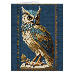 Old Mosaic Owl. Cards