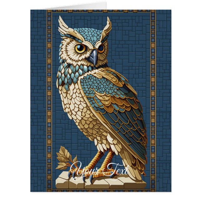 Old Mosaic Owl.  Cards (Front)