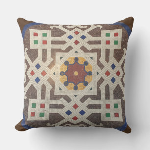 Old mosaic tiles floor in Milan - Italian art Outdoor Pillow