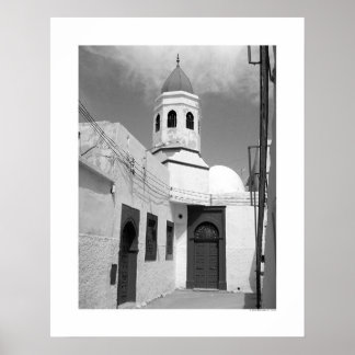 Old Mosque in Tripoli (B&W) Poster