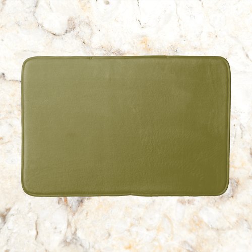 Old Moss Green Solid Color Bath Mat