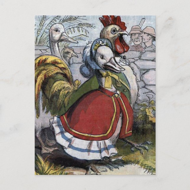 "Old Mother Goose" Vintage Illustration Postcard (Front)