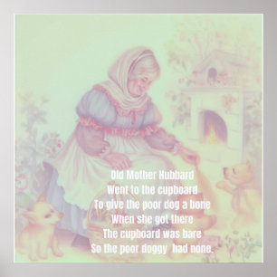 Old Mother Hubbard Nursery Rhyme Poster