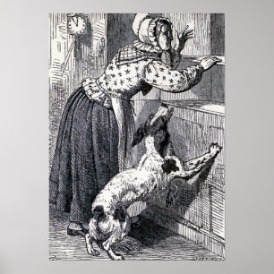 "Old Mother Hubbard" Vintage Illustration Poster