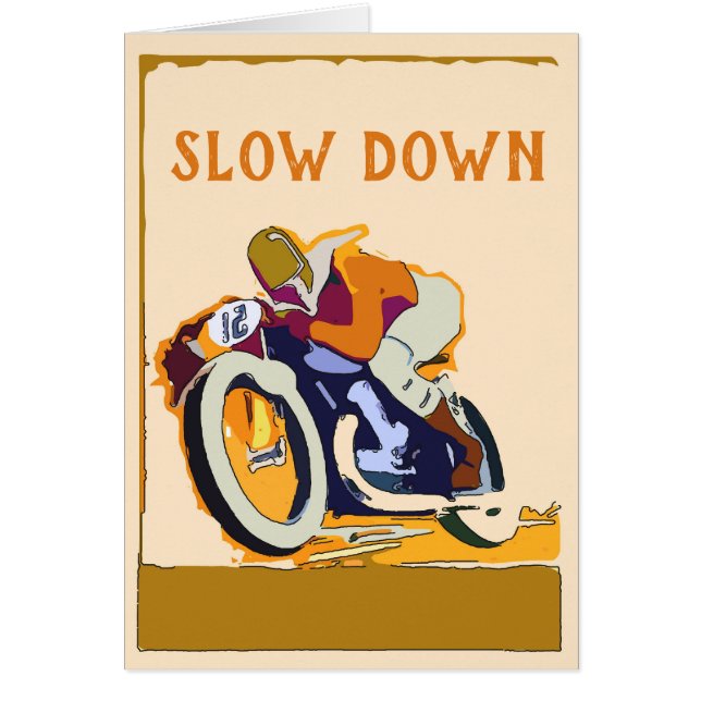 Old Motorcycle Racer, add text Cards (Front)