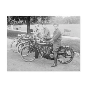 Old motorcycle team Vintage photo Postcard