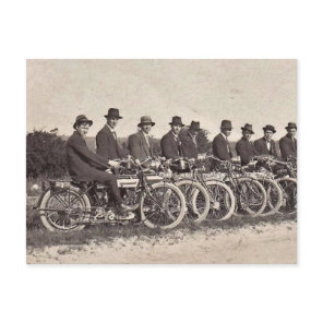 Old motorcycles 1912 B&W photo Postcard