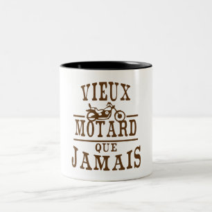 old motorcyclist never citation motorcycle Two-Tone coffee mug