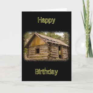 Old Mountain Cabin Birthday Card