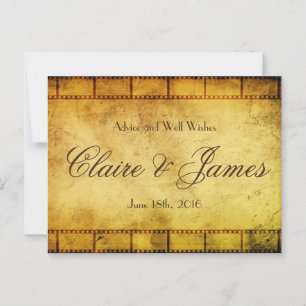 Old Movie Film Wedding Advice Card