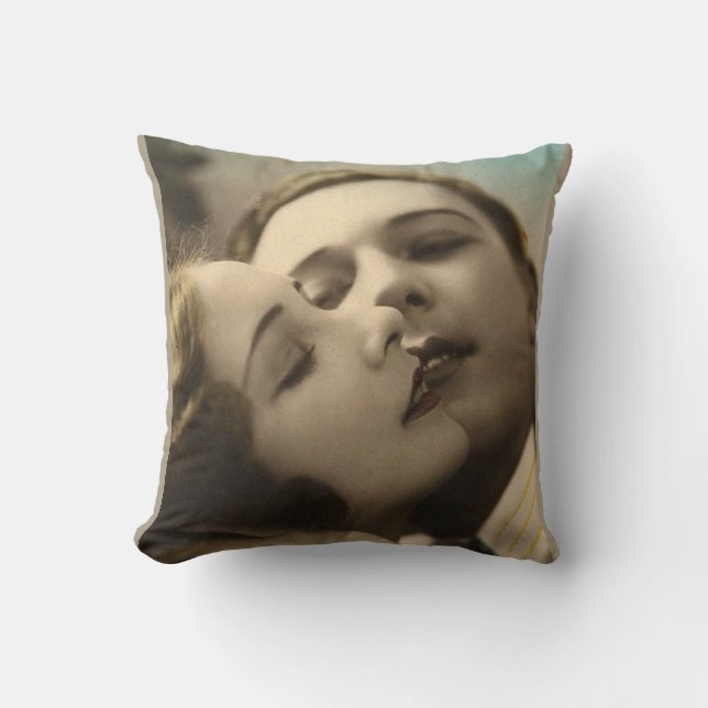 Old Movie Romance Throw Pillow (Front)