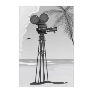 Old Movie time vintage film camera. Acrylic Print