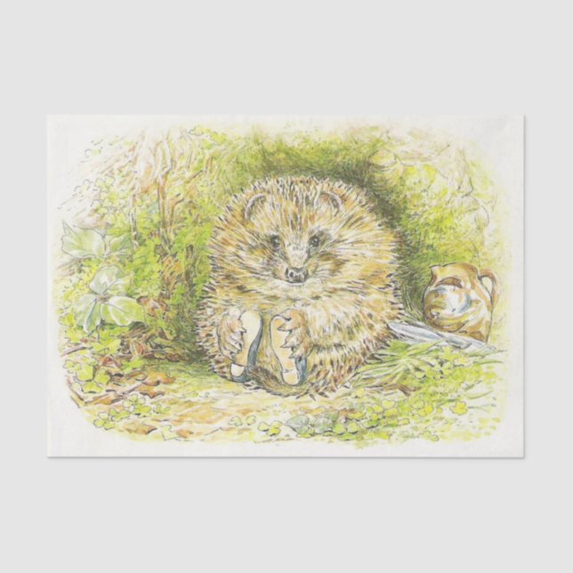 Old Mr Prickly Pin (Hedgehog) (by Beatrix Potter) Tissue Paper (Front)