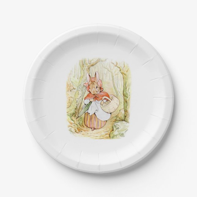Old Mrs Rabbit (Little Red Riding Hood) (B Potter) Paper Plates (Front)