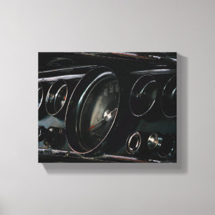 Old Muscle Classic Car Dashboard Driver Drive Canvas Print